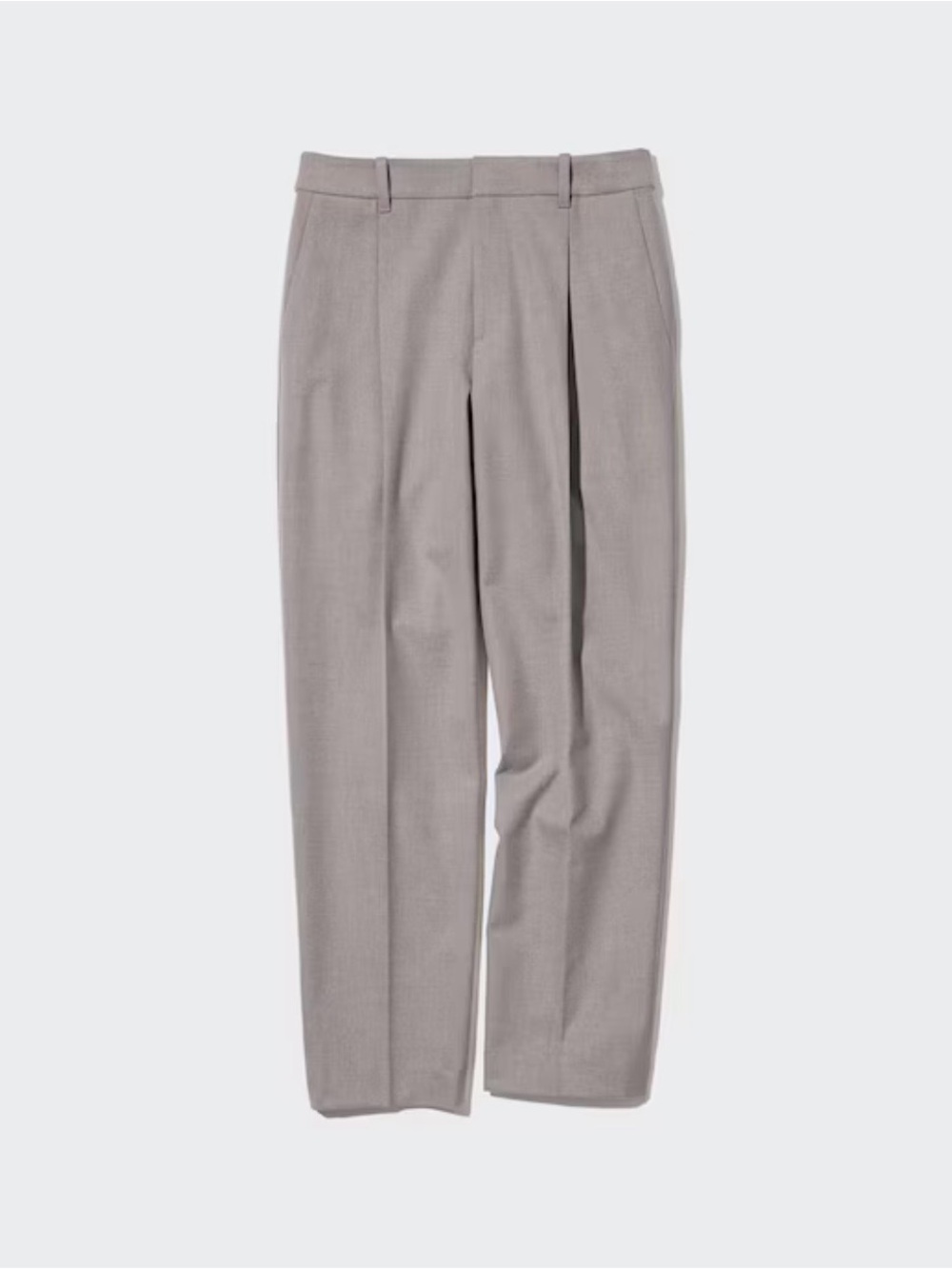 Uniqlo NWT Heat Tech Pleated Tapered Pants Grey Trousers M Career Casual Work